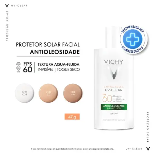 Protetor Solar Facial Vichy Capital Soleil UV-Clear FPS 60 Sem Cor 40g