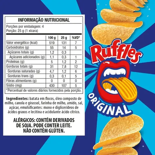 Salgadinho de Batata Ruffles Tubo Original 100g