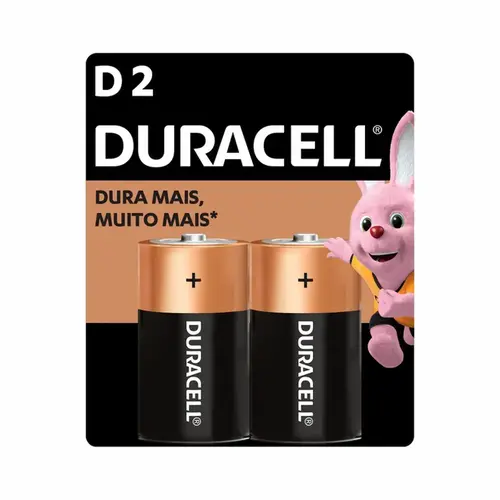 Pilha Alcalina Duracell D Grande 2 Unidades
