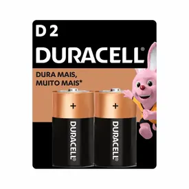 Pilha Alcalina Duracell D Grande 2 Unidades
