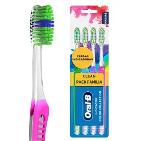 Escova de Dente Oral B Indicator Macia Color Collection 4 Unidades