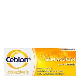 Vitamina C - Cebion 1G - Sabor Laranja - 10 Comprimidos Efervescentes