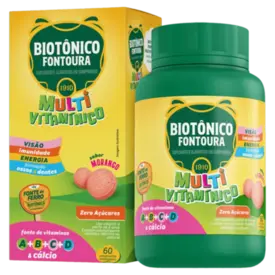 Biotônico Fontoura Kids Morango - 60 Comprimidos
