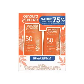 Kit Protetor Solar Cenoura Bronze Fps50 200ml + Protetor Solar Fps50 110ml