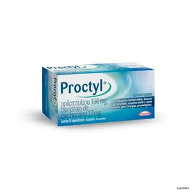 Proctyl 100mg + 27mg 15 Supositórios