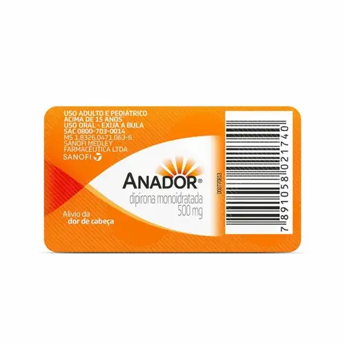 Anador 500mg 4 Comprimidos