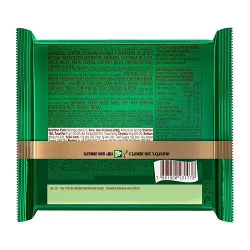 Chocolate Garoto Talento Castanha-do-Pará 85g