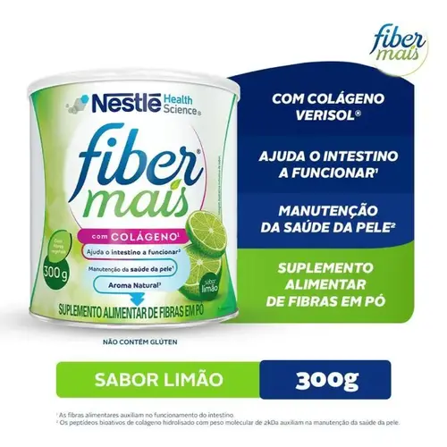 Fiber Mais Colágeno e Mix de Fibras Limão 300g