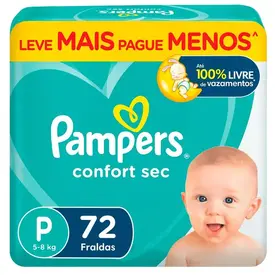 Fralda Pampers Confort Sec P 72 Unidades