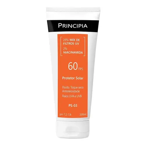 Protetor Solar Corporal Principia FPS60 Ps-03 Toque Seco Antioleosidade 200ml Fluido