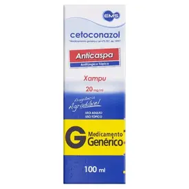 Cetoconazol 20mg/g - Shampoo Dermatológico com 100ml - EMS - Genérico