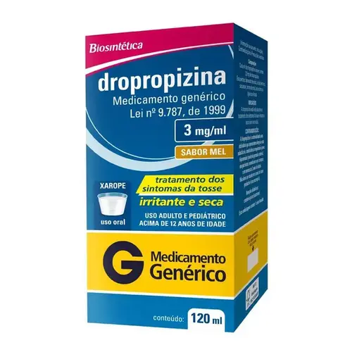 Dropropizina 3mg/ml - Xarope com 120ml - Biosintética - Aché - Genérico