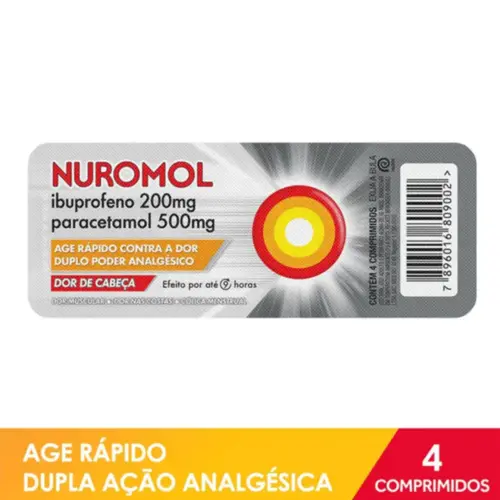 Nuromol 200mg + 500mg 4 Comprimidos