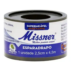 Esparadrapo Impermeável Missner Branco 2,5cm x 4,5m - 1 Unidade