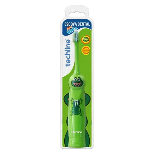Escova Dental Elétrica Infantil Techline - Sapo Verde