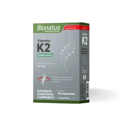 Vitamina K2 Dose Maxima - 30 Cápsulas - Bionatus