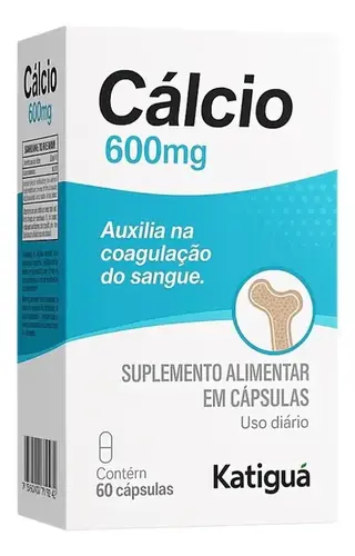 Cálcio 600mg 60 Cápsulas - Katigua Sabor Sem Sabor