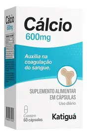 Cálcio 600mg 60 Cápsulas - Katigua Sabor Sem Sabor