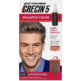 Tonalizante Masculino Grecin 5 Shampoo Color H-25 Castanho Claro 60ml
