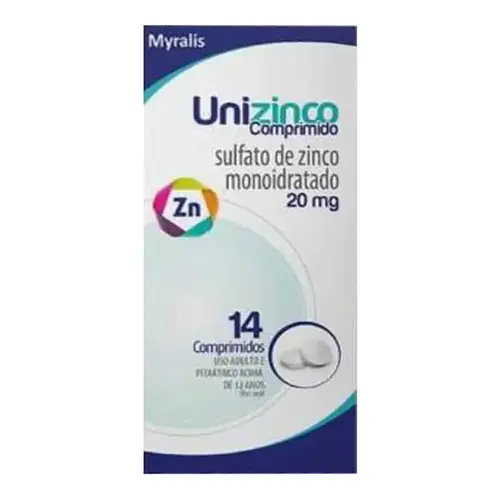 Unizinco 20mg 14 Comprimidos - Myralis