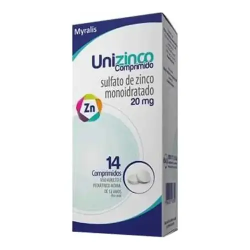 Unizinco 20mg 14 Comprimidos - Myralis