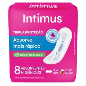 Absorvente Intimus Tripla Proteção Seca sem Abas 8 Unidades