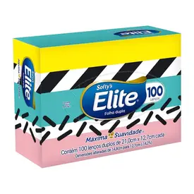 Lenço de Papel Softy's Elite Folha Dupla 100 Unidades