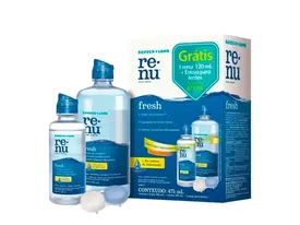 Solução para Limpeza de Lentes - Renu Fresh 475ml + 1 Estojo para Lentes Grátis