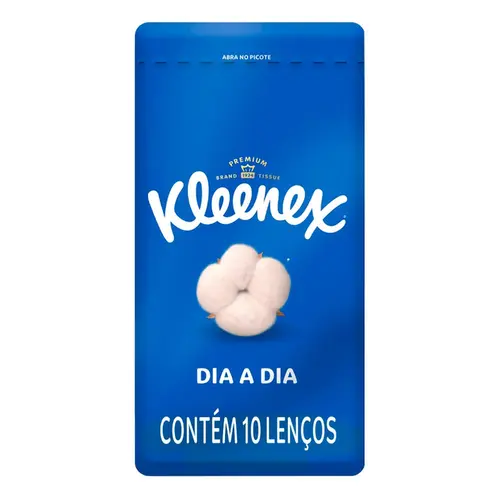 Lenços de Papel de Bolso Kleenex Dia a Dia Folha Tripa 1 Unidade com 10 Lenços