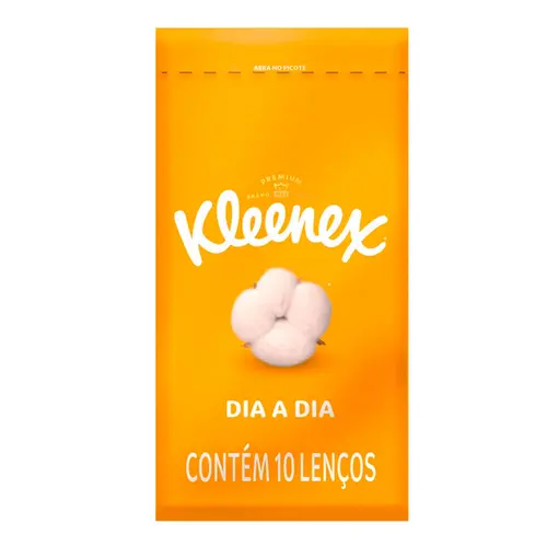 Lenços de Papel de Bolso Kleenex Dia a Dia Folha Tripa 1 Unidade com 10 Lenços