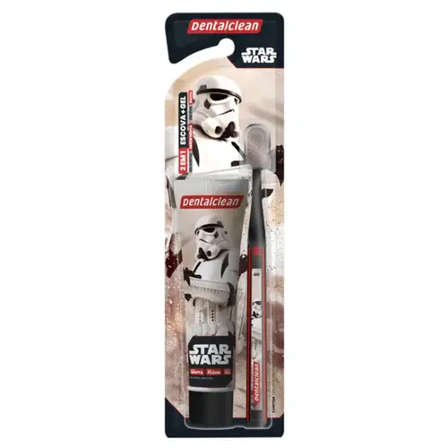 Kit Escova + Gel Dental Infantil DentalClean Star Wars Macia