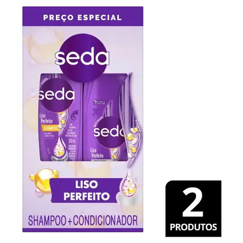 Kit Seda Liso Perfeito Shampoo 300ml + Condicionador 190ml