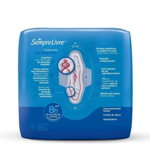 Absorvente Sempre Livre Adapt Plus Ultra Suave com Abas 8 Unidades