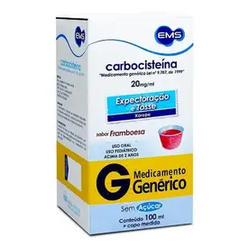 Carbocisteína 20mg/ml - Xarope com 100ml - EMS - Genérico