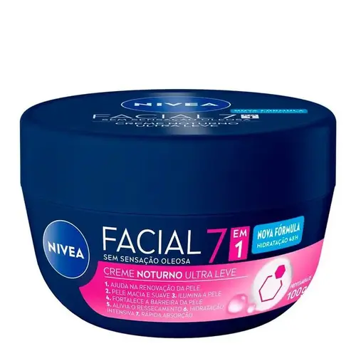 Creme Facial Nivea Noturno Ultraleve 7 em 1 100g