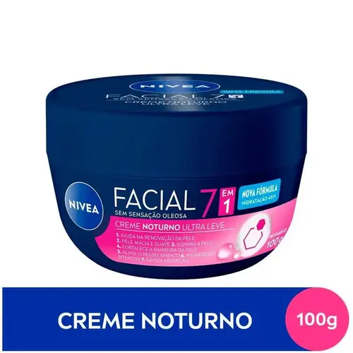 Creme Facial Nivea Noturno Ultraleve 7 em 1 100g