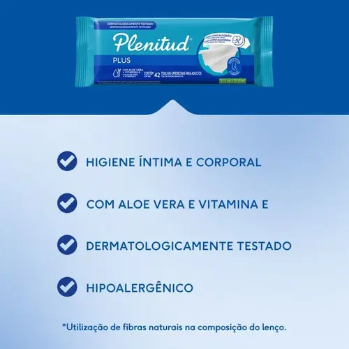 Lenço Íntimo Umedecido Plenitud 42 Unidades