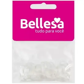 Elástico de Cabelo Silicone Transparente com 75 Unidades - Bellesa