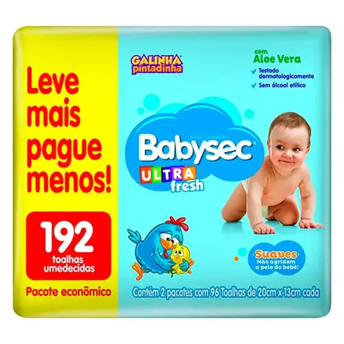 Toalha Umedecida Babysec Ultrafresh 192 Unidades