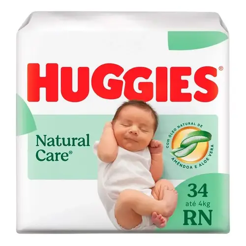 Fralda Huggies Natural Care RN 34 Unidades