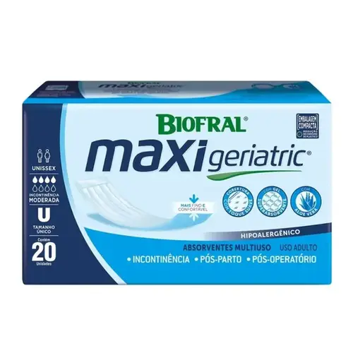 Absorvente Multiuso Biofral Maxi Geriatric Pós-Parto - Pós-Operatorio - Incontinência 20 Unidades
