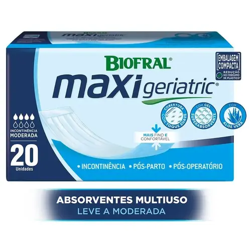 Absorvente Multiuso Biofral Maxi Geriatric Pós-Parto - Pós-Operatorio - Incontinência 20 Unidades