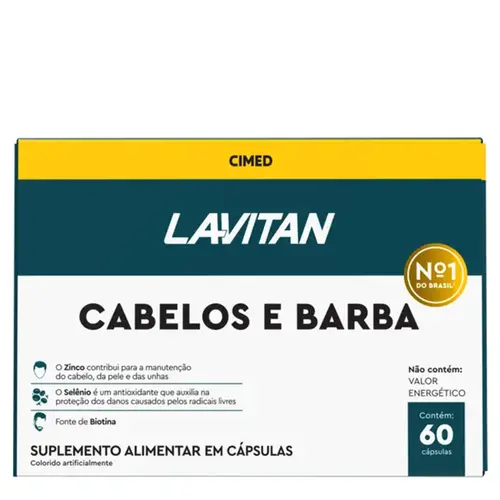 Suplemento Alimentar Lavitan Cabelo e Barba 60 Comprimidos