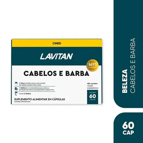 Suplemento Alimentar Lavitan Cabelo e Barba 60 Comprimidos
