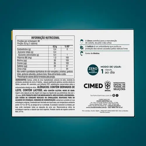 Suplemento Alimentar Lavitan Cabelo e Barba 60 Comprimidos