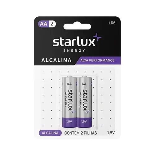 Pilha Starlux Energy AA2 Pequena - 2 Unidades