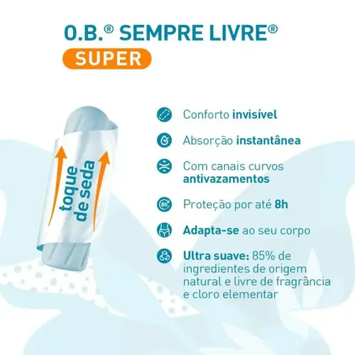 Absorvente Interno OB Sempre Livre ProComfort Super 8 Unidades