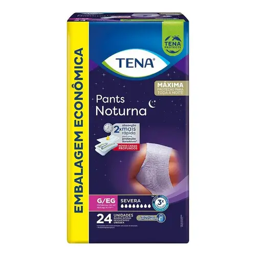 Roupa Íntima Descartável Tena Pants Noturna G/EG 24 Unidades