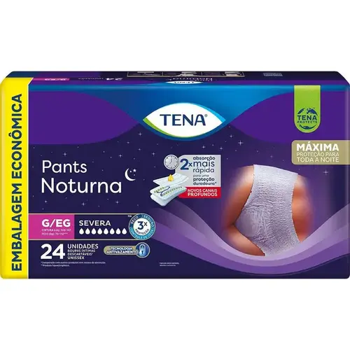 Roupa Íntima Descartável Tena Pants Noturna G/EG 24 Unidades