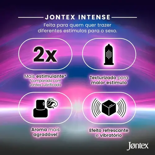 Preservativo Jontex Intense Estimulante com 2 Unidades